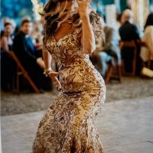 Charming off the shoulder sequined gown by jovani